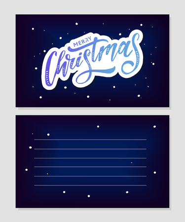 Merry Christmas Calligraphic Inscription Decorated with Golden Starsのイラスト素材