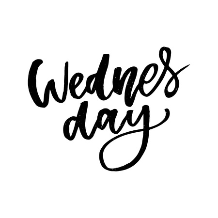 Wednesday. It s like a middle finger of the week. Brush Lettering Vector Illustration Design. Social media typography funny content. Fun for calendar template, planner, journal.のイラスト素材