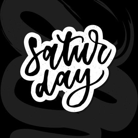 Saturday, day of the week, hand drawn lettering. Calligraphic element for your design. Vector illustrationのイラスト素材