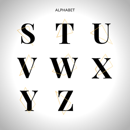 Vector golden letters.Set of gold alphabet.のイラスト素材