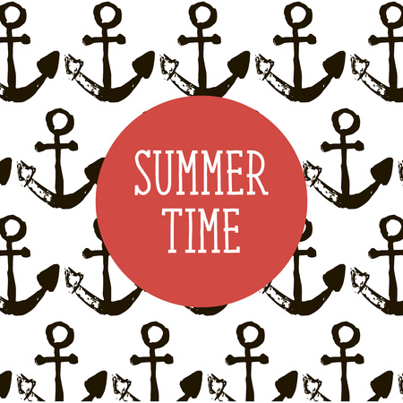 Seamless vector pattern with anchors. Seamless pattern can be used for wallpaper, pattern fills, web page background, surface textures.のイラスト素材