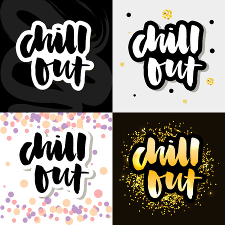 Chill out. Vector lettering textのイラスト素材