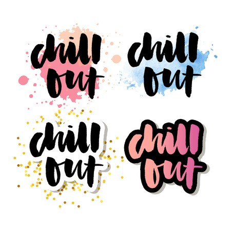 Chill out. Vector lettering textのイラスト素材