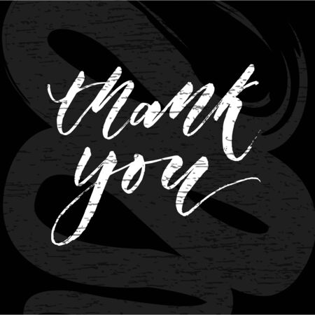 Thank you Lettering Calligraphy Vector Chalkboardのイラスト素材