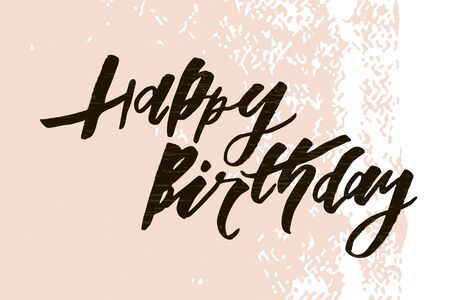 Lettering with phrase Happy Birthday. Vector illustration. color lettering calligraphy brushのイラスト素材