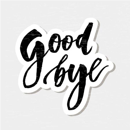 Goodbye Lettering Calligraphy Phrase Bye Vector StickerIllustrationのイラスト素材