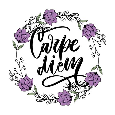Carpe Diem. Beautiful message. It can be used for website design, t-shirt, phone case, poster, mug etc.のイラスト素材