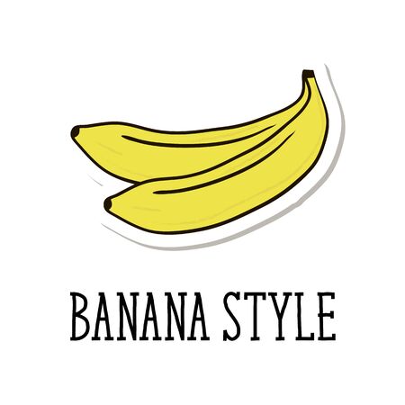 Banana Style Vector Pink Illustration Stickerのイラスト素材
