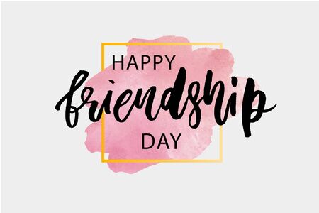 Happy Friendship Day Lettering Phrase Vectorのイラスト素材