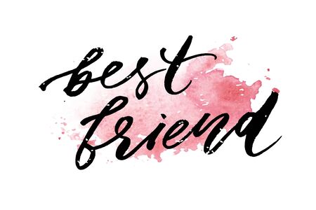 Happy Friendship Day Lettering Phrase Vector illustrationのイラスト素材