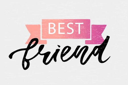 Happy Friendship Day Lettering Phrase Vector illustrationのイラスト素材