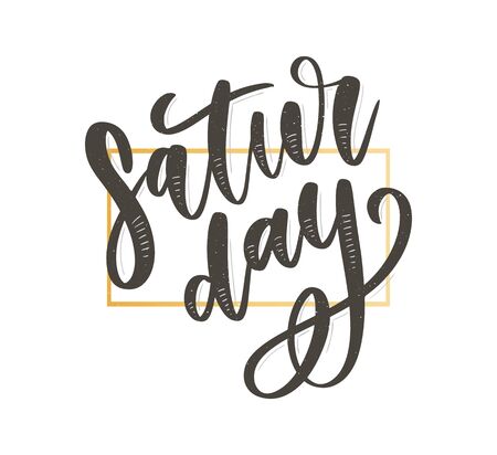 Saturday template vector lettering calligraphyのイラスト素材