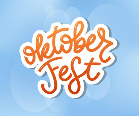 Oktoberfest handwritten lettering. Oktoberfest typography vector design for greeting cards and poster. Beer Festival vector banner. Design template celebration. Vectorのイラスト素材