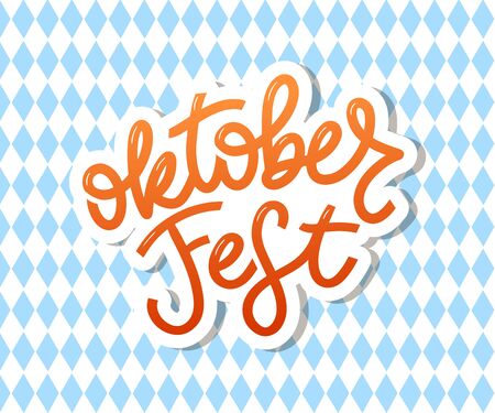 Oktoberfest handwritten lettering. Oktoberfest typography vector design for greeting cards and poster. Beer Festival vector banner. Design template celebration. Vectorのイラスト素材