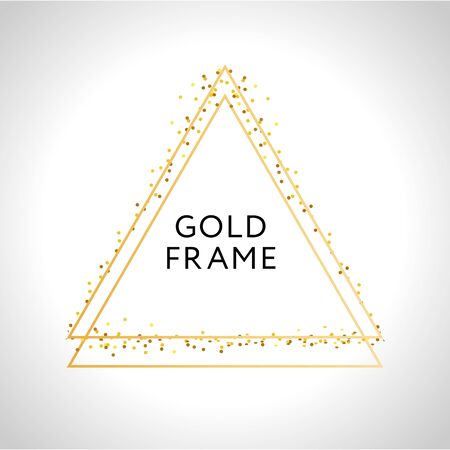 Gold frame decor isolated Vector shiny gold metallic gradient border pattern for your design.のイラスト素材