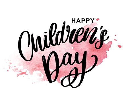 Childrens day vector background. Happy Childrens Day title. Happy Childrens Day inscription.のイラスト素材