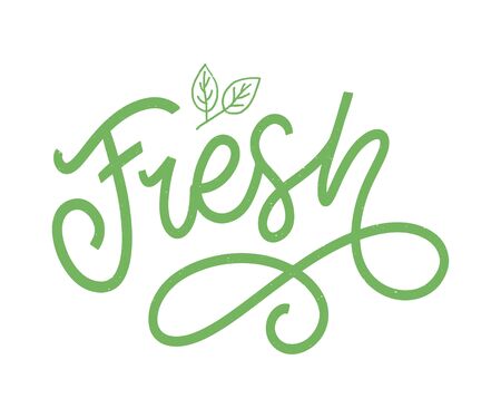 Fresh word hand lettering. Handmade vector calligraphyのイラスト素材