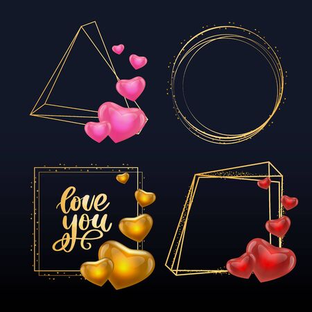 Vector elements for Valentine's day design elements. Typography poster, card, label, banner Loveのイラスト素材