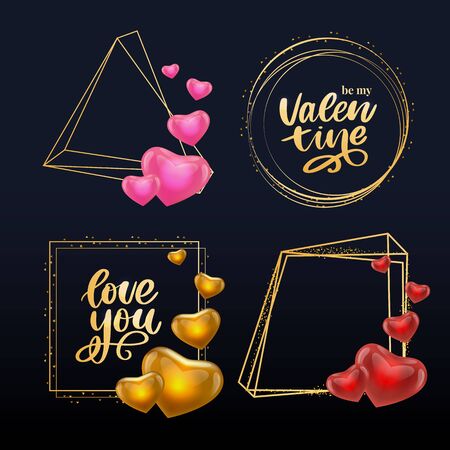 Vector elements for Valentine's day design elements. Typography poster, card, label, banner Loveのイラスト素材