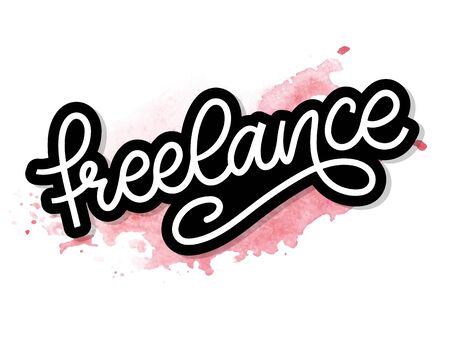 Freelance Modern business template for lifestyle design. lettering brush calligraphyのイラスト素材