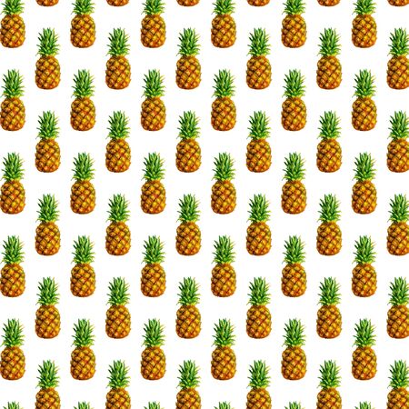 pineapple, watercolor palm pattern fruitの写真素材