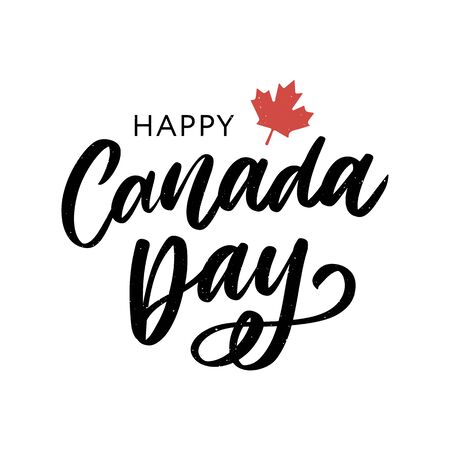 Happy Canada Day  Calligraphy Pen Brush Vectorのイラスト素材