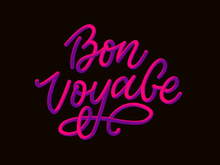 Bon Voyage Hand Lettering Vector Calligraphy Travelのイラスト素材