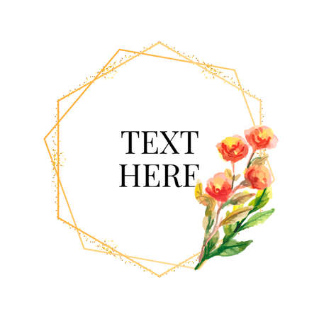 Beautiful Card with watercolor floral bouquet. Vector illustrationのイラスト素材