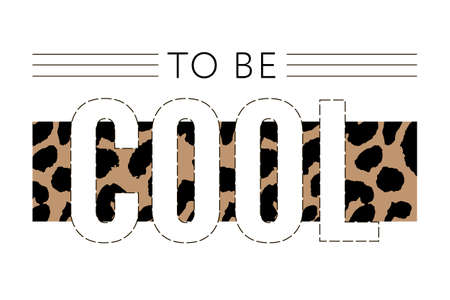 wild slogan ripped off revealing leopard skin inside illustrationのイラスト素材