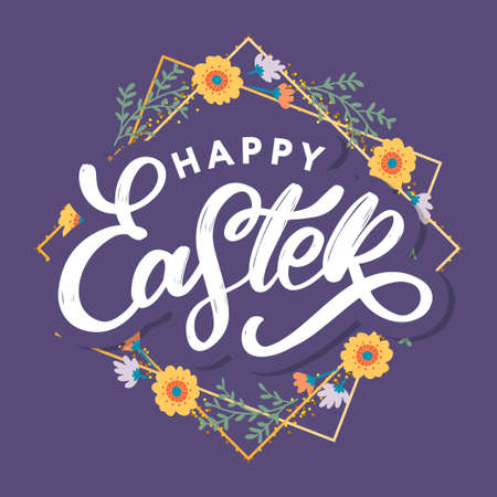 Happy Easter background with frameのイラスト素材