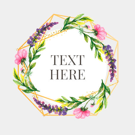 Beautiful Card with watercolor floral bouquet. Vector illustrationのイラスト素材