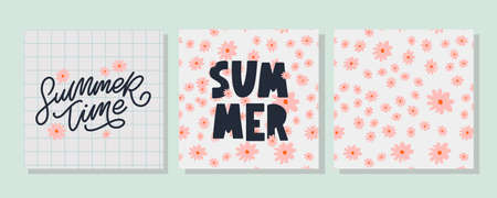 summer sale banner with flowers letter vectorのイラスト素材