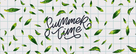 Summer sale banner with leaves letter