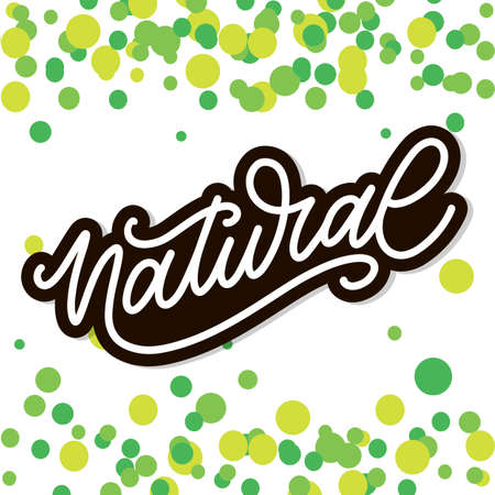 100 Natural Vector Lettering Stamp Illustration slogan calligraphyのイラスト素材