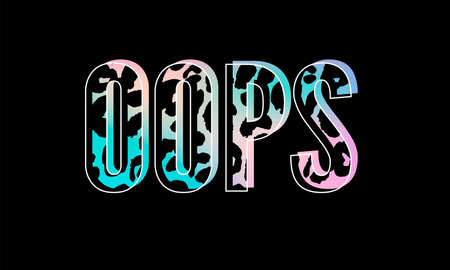slogan oops phrase graphic vector leopard Print Fashion letteringのイラスト素材