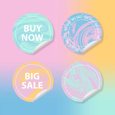 Banner Template Sticker big sale Buy now text sign Vector holiday illustration.のイラスト素材