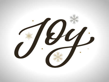 joy text vector, calligraphy, lettering, christmas, vintageのイラスト素材