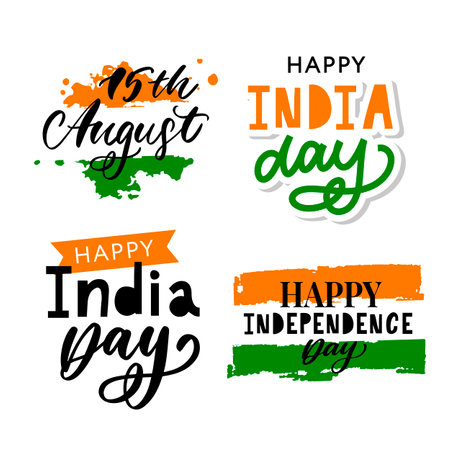 Creative Indian National Flag colour background with Ashoka Wheel, Elegant Poster, Banner or Flyer design for 15th August, Happy Independence Day celebration.のイラスト素材