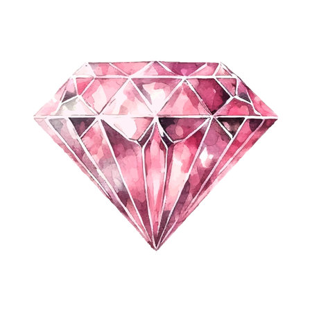 Vector pink purple diamond crystal. Watercolor illustration.のイラスト素材