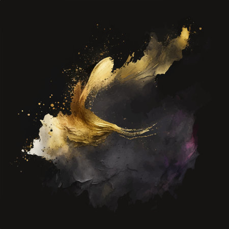 Luxury paper cut background, Abstract decoration, golden pattern, halftone gradients, 3d Vector illustration. Black, gold wavesのイラスト素材