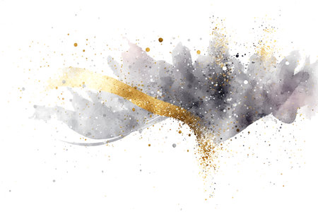 Minimalist gray marble canvas abstract painting background with gold texture.のイラスト素材
