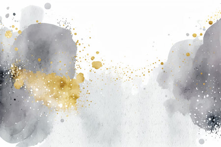 Minimalist gray marble canvas abstract painting background with gold texture.のイラスト素材