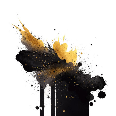 Luxury paper cut background, Abstract decoration, golden pattern, halftone gradients, 3d Vector illustration. Black, gold wavesのイラスト素材