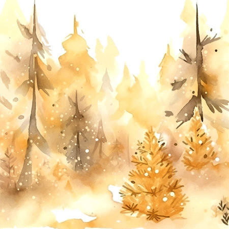 Retro golden christmas watercolor, great design for any purposes.のイラスト素材