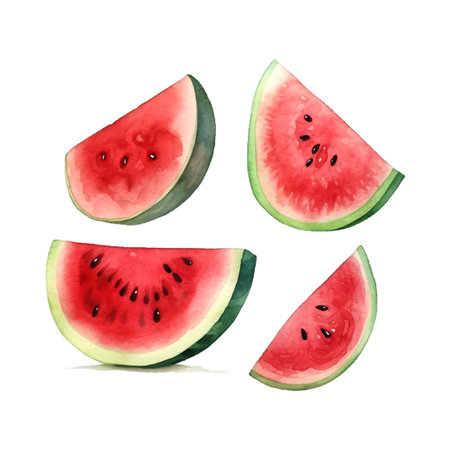 Vintage watermelon watercolor, great design for any purposesのイラスト素材