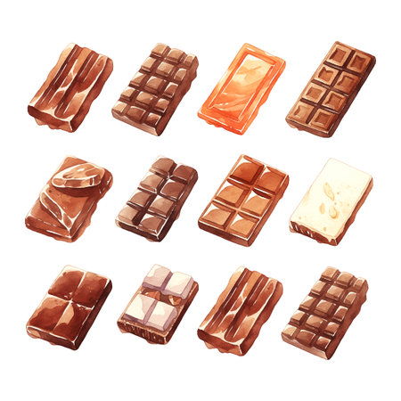 Watercolor chocolate bar watercolor. Isolated vector element. Sweet food.のイラスト素材