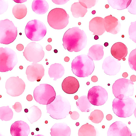 Pink dots pattern watercolor in watercolor style on black background.のイラスト素材