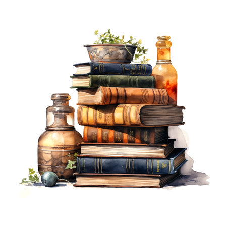 Retro still life school books, great design for any purposes. Student education concept. School teacher tableのイラスト素材