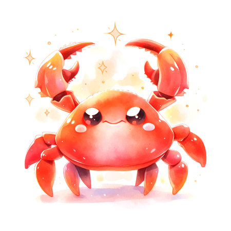 Cancer zodiac sign watercolor on white background.のイラスト素材