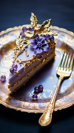 Royal dessert delicious, celebration, birthday, bakery with flowers